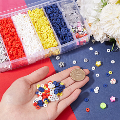 DIY-Kits zur Herstellung von Armbändern mit Polymer-Tonperlen zum Thema Unabhängigkeitstag und Sport&nbsp;DIY-SP0002-53