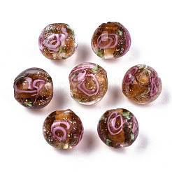 Бусины ручной работы бусины золотого песка&nbsp;LAMP-S194-001E