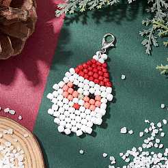 Weihnachtsmotiv Weihnachtsmann Glasperlen Anhänger Dekoration&nbsp;HJEW-JM02559