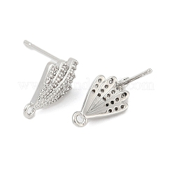 Латунные серьги-гвоздики из циркония&nbsp;LS-KK-Z094-13P