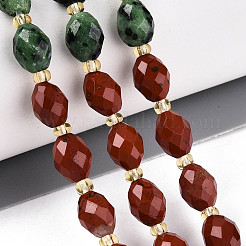 Нити бусин из натурального рубина в цоизите G-T144-21B-01