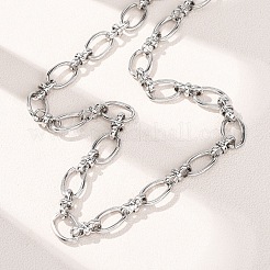 10 mm ovale Gliederkettenhalsketten aus 304 Edelstahl für Damen&nbsp;X-NJEW-G194-04P