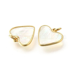 Подвески из натуральной белой ракушки и эпоксидной смолы KK-E794-02G-06