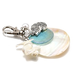 Подвесные украшения из натуральных пресноводных ракушек&nbsp;HJEW-JM03072