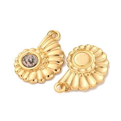 Подвески из натуральной ракушки пауа из нержавеющей стали 304&nbsp;STAS-U061-15G-A