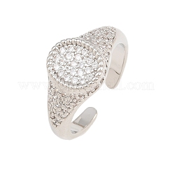 Anillos de puño de circonita cúbica micro pavé de latón para mujer&nbsp;CU-CBA0A21-04P