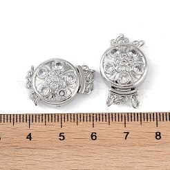 Покрытие стойки латунь микро паве прозрачный кубический цирконий застежки коробки KK-G494-10P