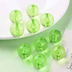 透明なアクリルビーズ  ラウンド  黄緑  20x19mm  穴：3mm  約111個/500g&nbsp;MACR-S370-A20mm-729