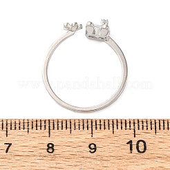 Открытые манжеты из латуни с микропаве и цирконием для женщин RJEW-U058-05P