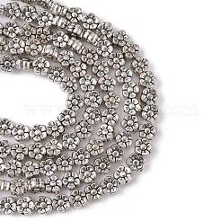 Тибетский стиль цветок сплава шарик нити TIBEB-O007-01-NR