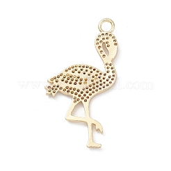Placcatura a cremagliera in ottone con micro pavé di ciondoli a forma di uccello in zirconi cubici trasparenti&nbsp;KK-L155-67G
