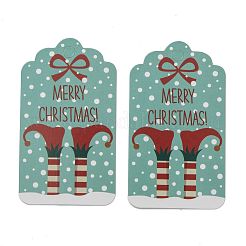 Cartes d'affichage de cordon de papier kraft de thème de noël rectangle&nbsp;CDIS-K003-02H