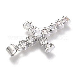 Латунные микропаве прозрачные подвески с фианитом&nbsp;ZIRC-O038-06P