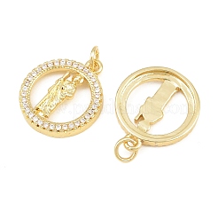 Pendentifs religieux en laiton sertis de micro-pavés de zircone cubique transparente&nbsp;CU-CBA9482-01G-09