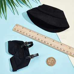 1 шт. брюки на подтяжках из хлопка и искусственной кожи и 1 шт. тканевая панама для аксессуаров для кукол&nbsp;DOLL-WR0001-05B