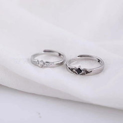 Bagues de couple ouvertes en laiton ajustables&nbsp;WGE4BBC-01