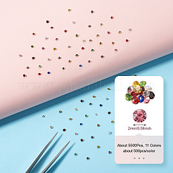 Около 5500 шт. 11-х цветных стеклянных заостренных стразов RGLA-FW0001-04