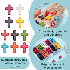 100 шт. нити синтетических бирюзовых бусин 10 цветов TURQ-AR0001-51