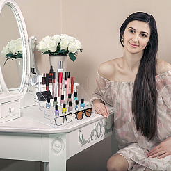 6-ярусный прозрачный акриловый органайзер для лака для ногтей ODIS-WH0329-42A