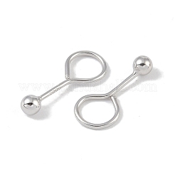 999 круглые серьги-подвески из чистого серебра с родиевым покрытием EJEW-S215-19P