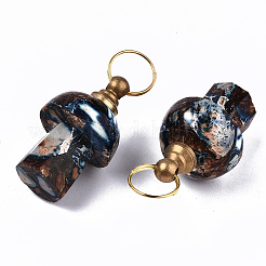 Montierte Anhänger aus synthetischem Bronzit und kaiserlichem Jaspis&nbsp;LS-G-S366-057F