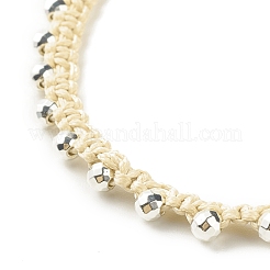 Cavigliera con perline intrecciate in ematite sintetica&nbsp;AJEW-AN00479