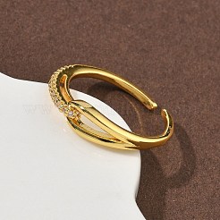 Латунные микро проложить пальцев кольца кубического циркония RJEW-H258-07G