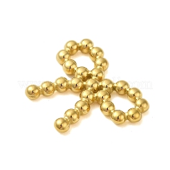 イオンプレーティング（IP）304ステンレススチールコネクタチャーム  ちょう結びリンク  18KGP本金メッキ  19x25x3mm  穴：6.5x4mm&nbsp;X-STAS-C104-19G