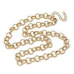 Текстурированные цепочки-цепочки Rolo из нержавеющей стали 304 для женщин NJEW-U050-01G