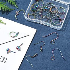 32 шт. 4 стиля из нержавеющей стали: французские крючки для сережек STAS-FS0001-62