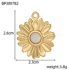 Подвески из нержавеющей стали 304 и бусин из натуральных драгоценных камней.&nbsp;STAS-OY010-24G