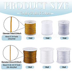 6 rouleau de cordon tressé en nylon bicolore&nbsp;NWIR-TA0001-46A