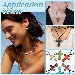 6 шт. 6-х цветные подвески ручной работы в технике лэмпворк с золотым песком LAMP-AR0001-45