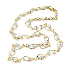 Латунная эмаль сглаз звено цепи ожерелья&nbsp;NJEW-G183-01G-05