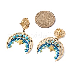 Серьги-гвоздики из стеклянного бисера в стиле бохо EJEW-MZ00275