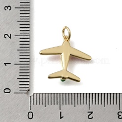 真鍮製エナメルペンダント  丸カン付き  飛行機の形をしたチャーム  カドミウムフリー＆鉛フリー  ラックめっき  長持ちメッキ  18KGP本金メッキ  16.5x18x3mm  穴：3mm&nbsp;KK-C255-32G