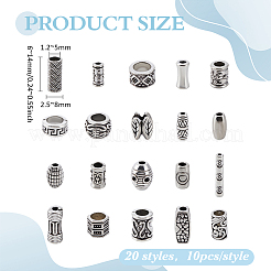 Perline in lega di stile tibetano 200 pz 20 stili&nbsp;FIND-PH0038-60