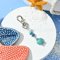Подвеска из синтетической бирюзы с морской черепахой HJEW-JM02142-01
