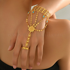 Браслеты-кольца в стиле бохо из сплава с изображением подсолнечника KM3412