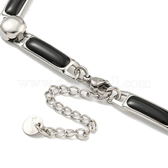 Ожерелья из эмалированной прямоугольной цепочки из нержавеющей стали 304&nbsp;NJEW-S431-04P-02