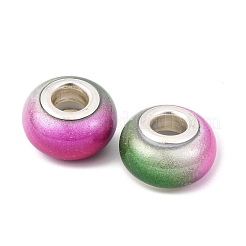 Двухцветные непрозрачные европейские бусины-рондель из смолы&nbsp;RESI-Z046-02