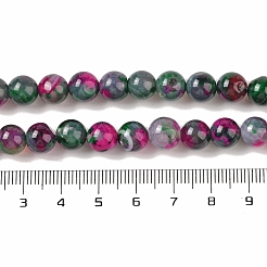 天然石瑪瑙ビーズ連売り  染め＆加熱  ラウンド  赤ミディアム紫  8mm  穴：0.7mm  約44個/連  14.17インチ（36cm）&nbsp;G-C116-B01-05