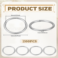 200 шт. Открытые соединительные кольца из нержавеющей стали 304&nbsp;STAS-LP0005-03