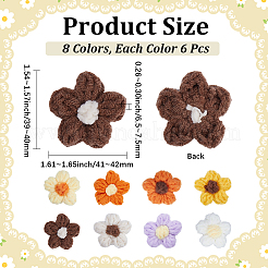 48 Stück 8 Farben handgewebte Baumwollornament-Accessoires&nbsp;DIY-CY0002-57B