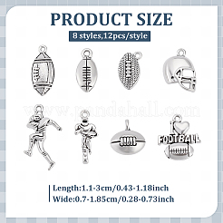 96 pendentif en alliage de style tibétain sur le thème du rugby&nbsp;TIBEP-ME0001-06