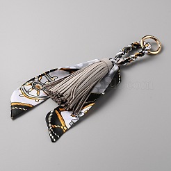 Брелок с кисточками из искусственной кожи&nbsp;LS-KEYC-WH0004-27