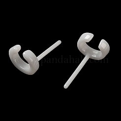 Orecchini a bottone in ceramica con zirconi e bioceramica ipoallergenica&nbsp;EJEW-F340-04C