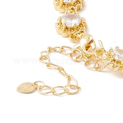 Bracciale con catene a maglie sole in zirconi chiari&nbsp;BJEW-I301-11G