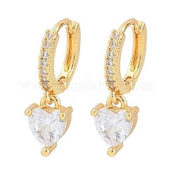 Orecchini pendenti a cerchio in ottone con micro pavé di zirconi cubici&nbsp;KK-H297-02G-01