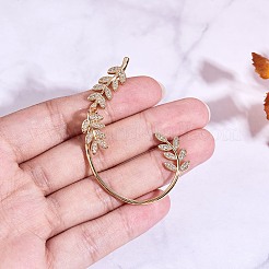 Прозрачные серьги-гвоздики с кубическим цирконием в виде листьев&nbsp;EJEW-SZ0001-82